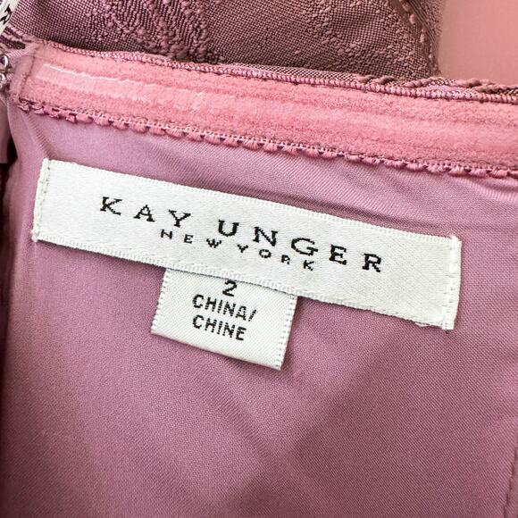 Kay Unger Brinley Off Shoulder Jacquard Sheath Midi Formal Dress Primrose 2 NWT - Picture 10 of 12